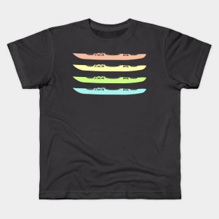 Pastel Rainbow Colored Kayaks Kids T-Shirt